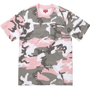 supreme — pink camo pocket tee